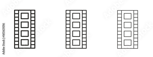 Negative film icon symbol line. Editable stroke width