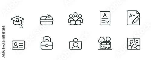 Set of minimalist line art educational and professional icons