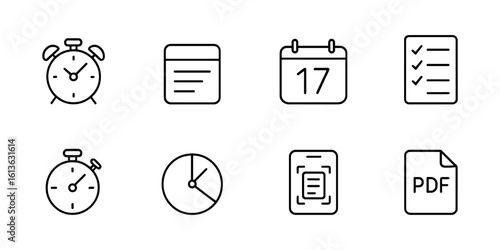 Set of simple line icons for UI elements