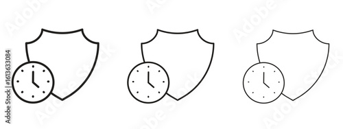 Long term protection icon symbol line. Editable stroke width