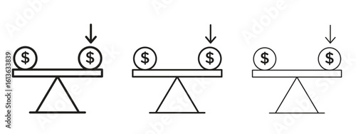Leverage icon symbol line. Editable stroke width