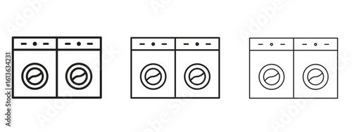 Laundry zone icon symbol line. Editable stroke width