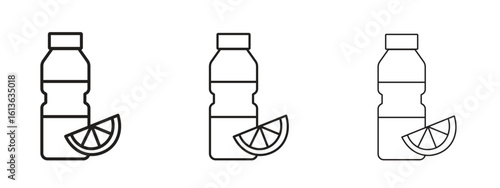 Juice bottle icon symbol line. Editable stroke width