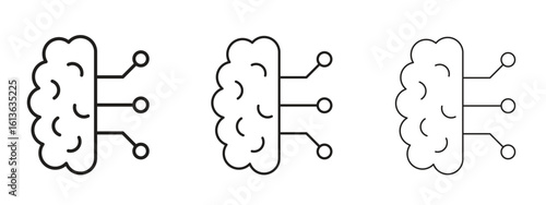 Intelligence icon symbol line. Editable stroke width