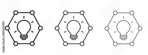 Initiative icon symbol line. Editable stroke width