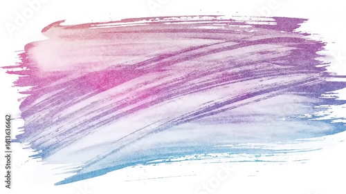 Watercolor brush strokes animation in vibrant pink, blue and purple tones on white