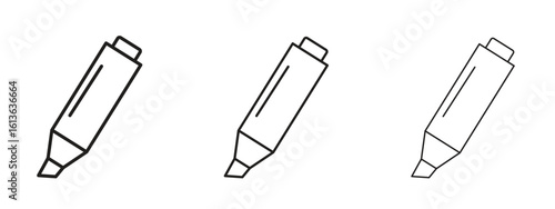 Highlighter icon symbol line. Editable stroke width