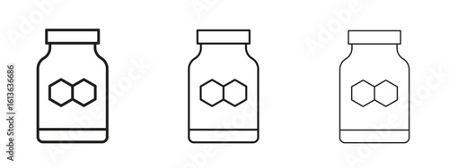 Honey jar icon symbol line. Editable stroke width