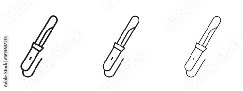 Hair curler icon symbol line. Editable stroke width