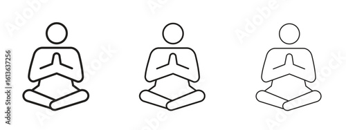 Guru icon symbol line. Editable stroke width