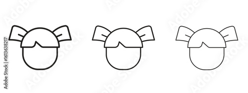 Girl icon symbol line. Editable stroke width