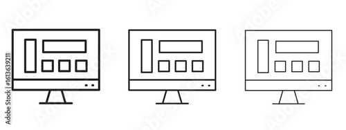 Front end icon symbol line. Editable stroke width