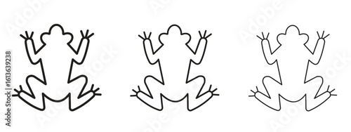 Frog icon symbol line. Editable stroke width