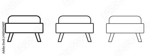 Footstool icon symbol line. Editable stroke width