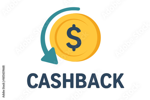 Cashback money refund vector icon. Loyalty program concept for saving cash. Financial bonus & customer reward symbol for promotion. Online payment service illustration.