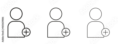 Follower icon symbol line. Editable stroke width