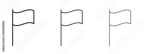 Flag icon symbol line. Editable stroke width