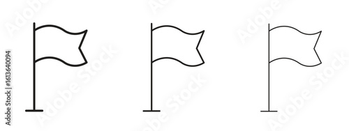 Flag icon symbol line. Editable stroke width