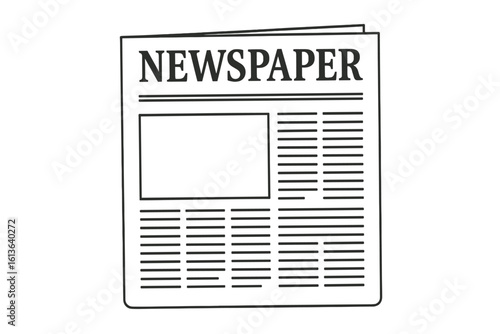 Newspaper mock up with copy space. Daily news paper for journalism. Blank retro journal template. Tabloid gazette concept. Press publication vector illustration. Print media.