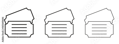 Eticket icon symbol line. Editable stroke width