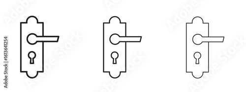 Doorknob icon symbol line. Editable stroke width