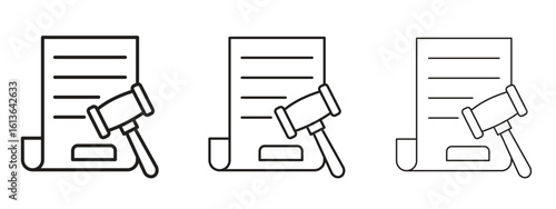 Corporative law icon symbol line. Editable stroke width