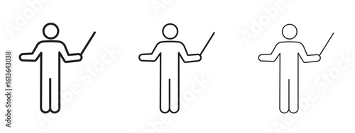 Conductor icon symbol line. Editable stroke width