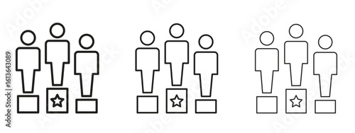 Competitors icon symbol line. Editable stroke width