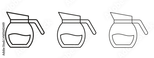 Coffee pot icon symbol line. Editable stroke width