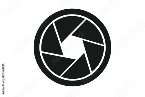 Focus icon vector illustration, camera aperture diaphragm symbol, camera shutter and lens aperture icons isolated on transparent background, photography and photo equipment design