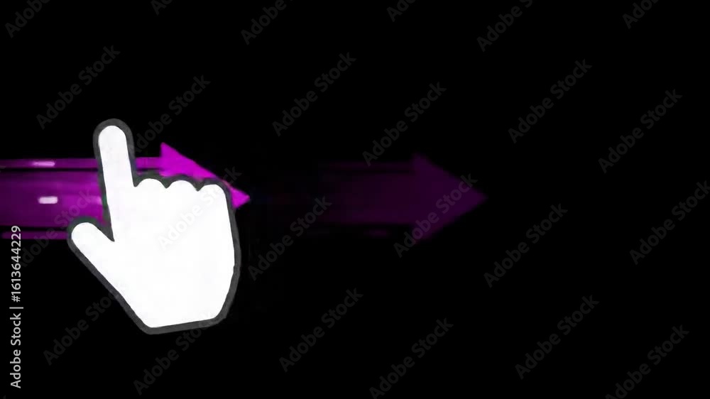 Animated Swipe Left Vector Illustration with Hand Cursor and Motion Trails for UI UX Design Animated Swipe Left Vector Illustration with Hand Cursor and Motion Trails for UI UX Design