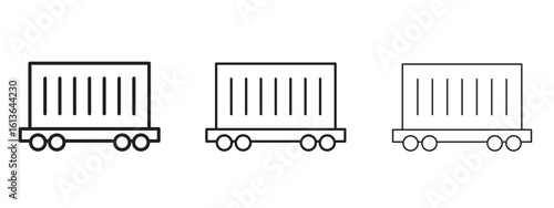 Cargo wagon icon symbol line. Editable stroke width