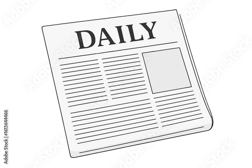 Mockup of a blank daily newspaper. Vector illustration for news, media, and journalism. Journal publication with empty space for headline and articles. Press concept.