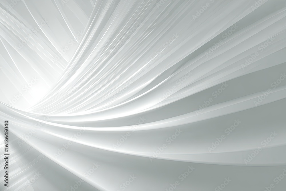 Fototapeta premium Abstract flowing white fabric