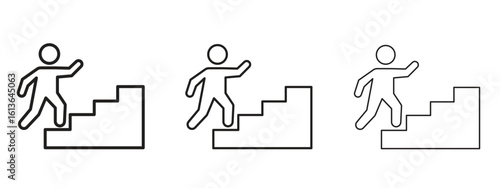 Beginner icon symbol line. Editable stroke width