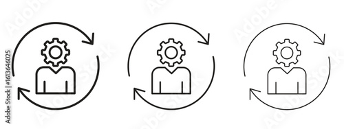 Adaptation icon symbol line. Editable stroke width