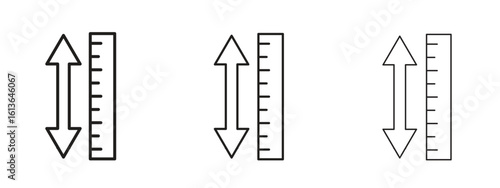 Adjustable height icon symbol line. Editable stroke width