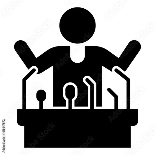 Person Presenting at Podium