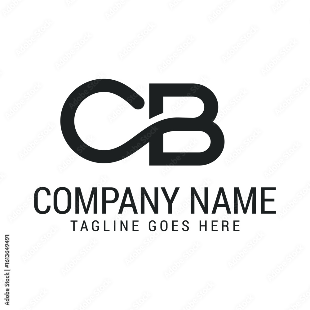 Fototapeta premium Creative Letter CB or BC Modern Minimalist Vector Logo Design Templates for Brand
