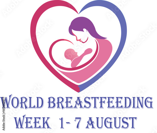 A breastfeeding logo on a heart shape 