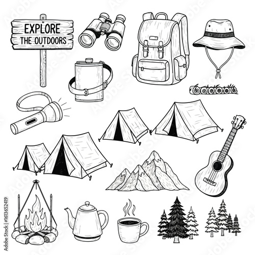 Outdoor Adventure Gear Collection camping hiking