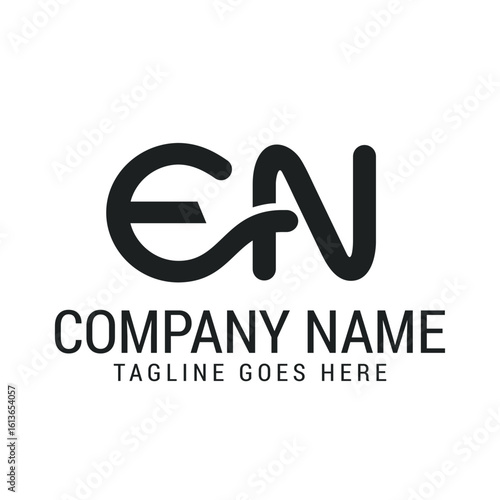 Creative Letter EN or NE Modern Minimalist Vector Logo Design Templates for Brand