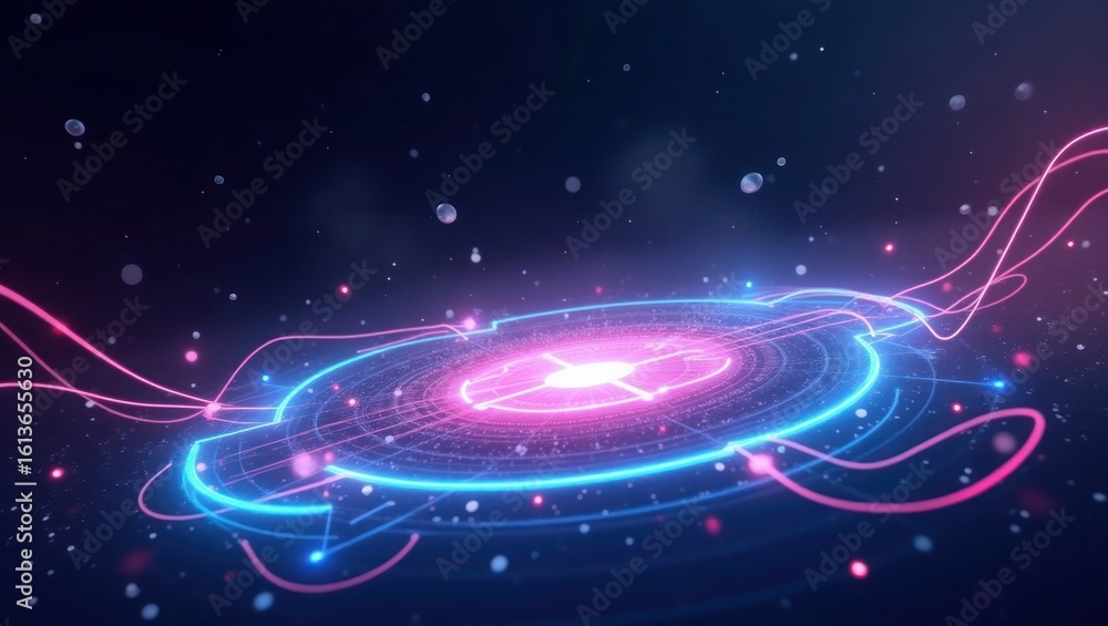 Obraz premium Neon energy vortex glowing abstract background