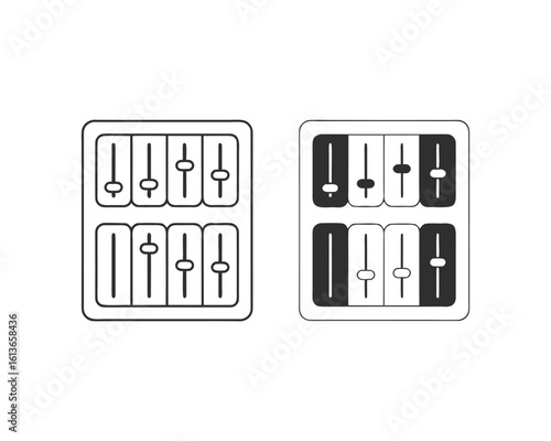 Equalizer Icon Set with Circle and Square Slider Styles
