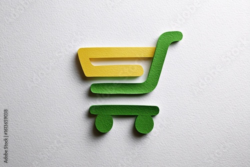 Shopping Cart Flat Design E-Commerce Icon concept