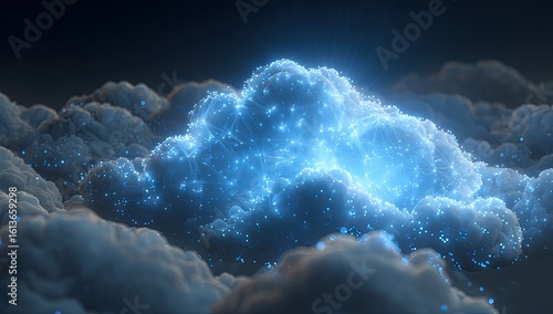 Digital cloud formation in a dark sky