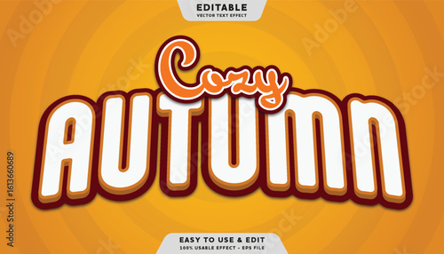 cozy autumn editable text effect template