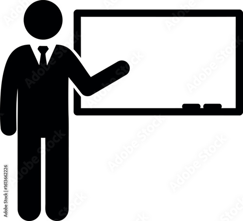 Business man presenting at whiteboard