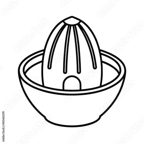Modern handheld citrus juicer with elegant curved design on white background
