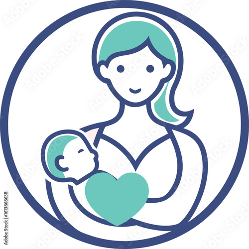 Breastfeeding vector sign, Breastfeeding logo on transparent background